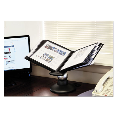 Durable SHERPA Motion Desk Reference System, 10 Panels, Black Borders