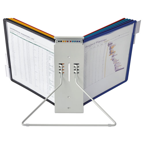 Durable InstaView Expandable Desktop Reference System, 10 Panels, Assorted Borders