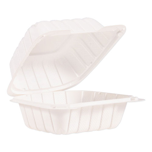 Dart Hinged Lid Containers, 6" x 6.3" x 3.3", White, 400/Carton