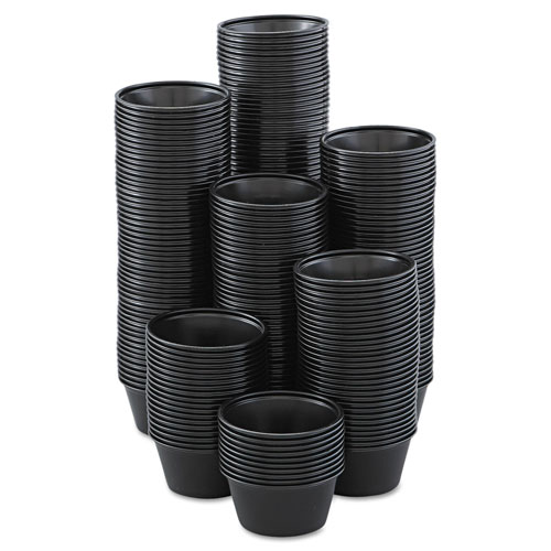 Solo Polystyrene Portion Cups, 2oz, Black, 250/Bag, 10 Bags/Carton