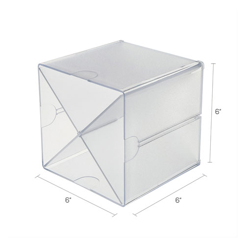 Deflecto Stackable Cube Organizer, X Divider, 6 x 7 1/8 x 6, Clear
