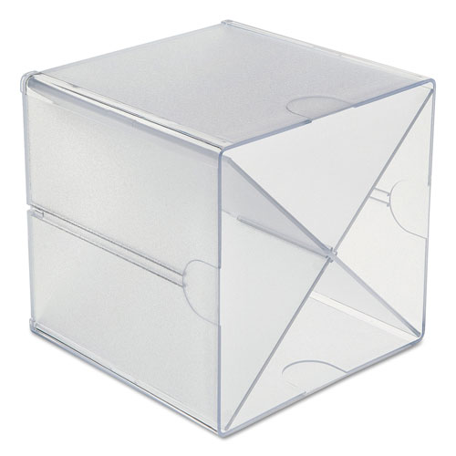 Deflecto Stackable Cube Organizer, X Divider, 6 x 7 1/8 x 6, Clear