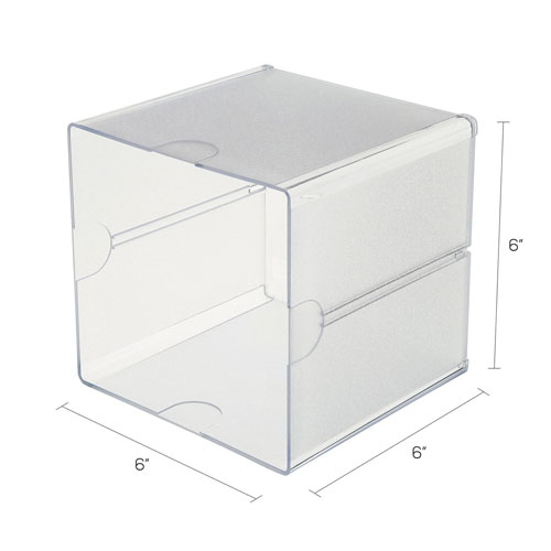 Deflecto Stackable Cube Organizer, 6 x 6 x 6, Clear