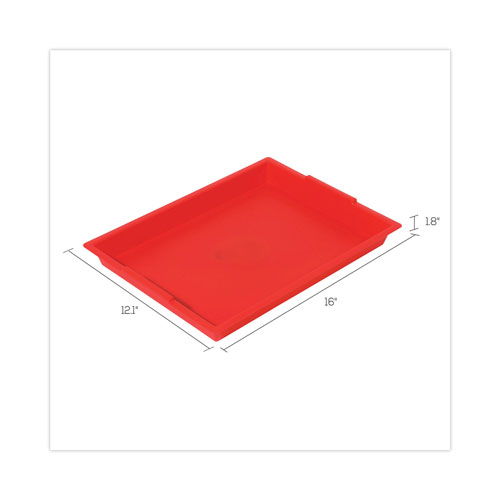 Deflecto Little Artist Antimicrobial Finger Paint Tray, 16 x 1.8 x 12, Red