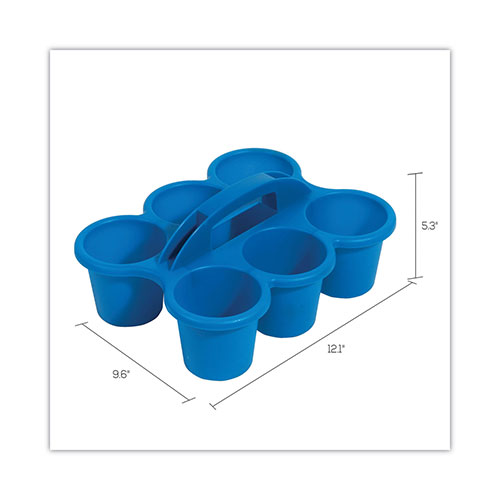 Deflecto Little Artist Antimicrobial Six-Cup Caddy, Blue