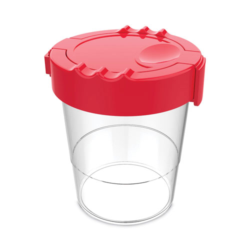 Deflecto Antimicrobial No Spill Paint Cup, 3.46 w x 3.93 h, Red