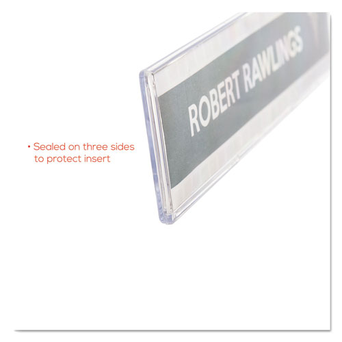 Deflecto Superior Image Cubicle Nameplate Sign Holder, 8 1/2 x 2 Insert, Clear