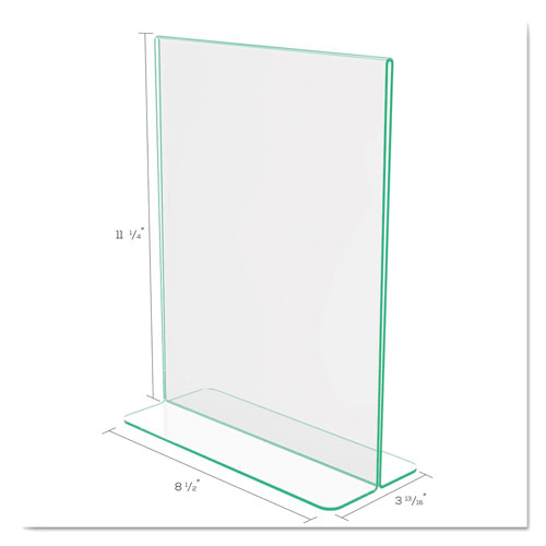 Deflecto Superior Image Premium Green Edge Sign Holders, 8 1/2 x 11 Insert, Clear/Green