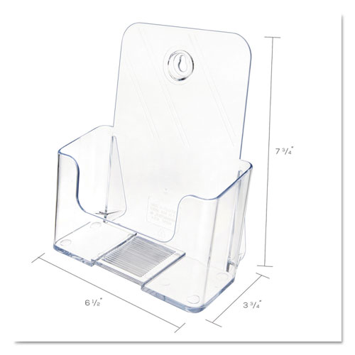 Deflecto DocuHolder for Countertop/Wall-Mount, Booklet Size, 6.5w x 3.75d x 7.75h, Clear