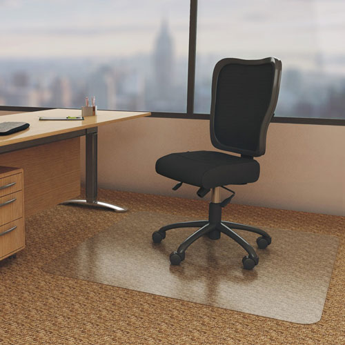 Deflecto EconoMat Occasional Use Chair Mat, Low Pile Carpet, Flat, 46 x 60, Rectangle, Clear