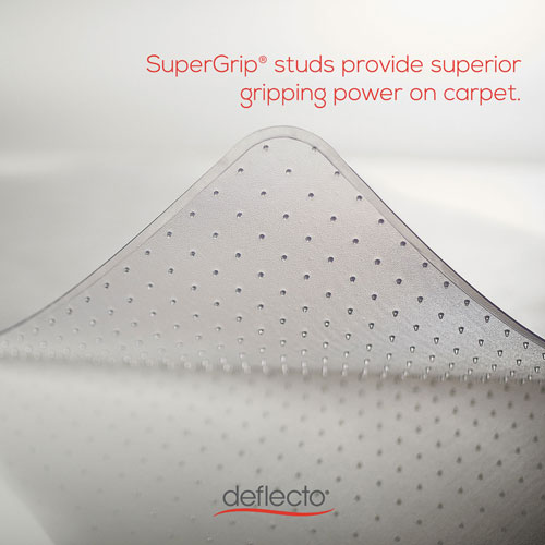 Deflecto SuperMat Frequent Use Chair Mat, Med Pile Carpet, Flat, 36 x 48, Lipped, Clear