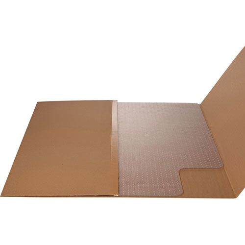 Deflecto SuperMat Vinyl, Beveled Chair Mat for Medium Weight Carpeting, 46x60, 25x12 Lip