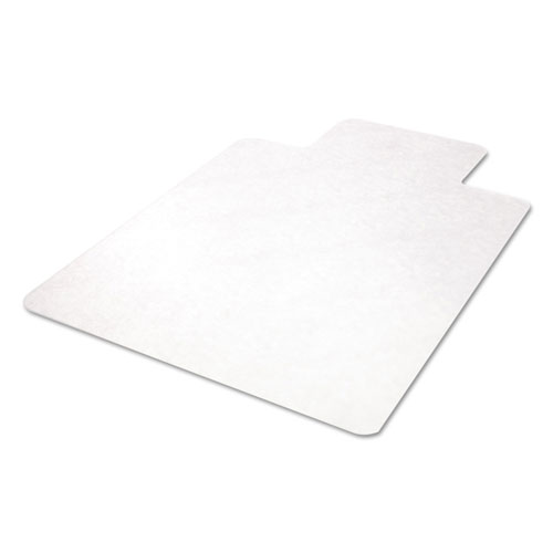 Deflecto EconoMat All Day Use Chair Mat for Hard Floors, 45 x 53, Wide Lipped, Clear