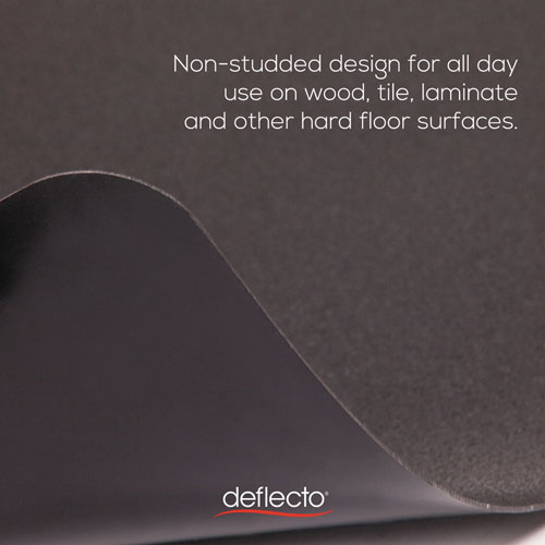 Deflecto EconoMat All Day Use Chair Mat for Hard Floors, 45 x 53, Rectangular, Black