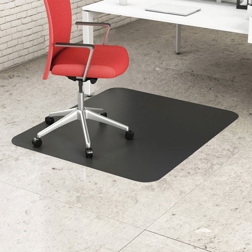 Deflecto Rectangular Chairmat, Hard Floor, 46"x60", Black
