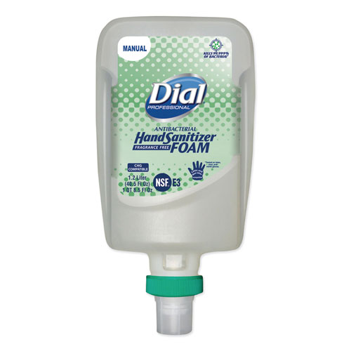 Dial FIT Fragrance-Free Antimicrobial Foaming Hand Sanitizer Manual Dispenser Refill, 1200 mL