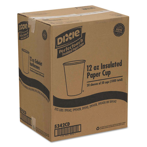 Dixie PerfecTouch Insulated Paper Hot Cup 12 Oz Multicolor Pack Of