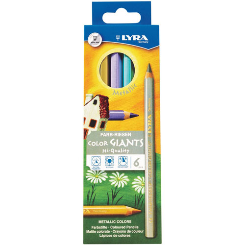 LYRA Color Giant Pencils - 6.3 mm Lead Diameter - Assorted Metallic Lead - 1 / Each