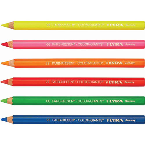 LYRA Color Giant Pencils - 6.3 mm Lead Diameter - Assorted Neon Lead - 1 / Each