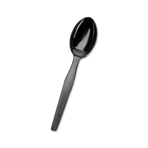 GENERAL SUPPLY Heavyweight Cutlery Spoons 6 1/2" Polypropylene Black 1000/Carton 
