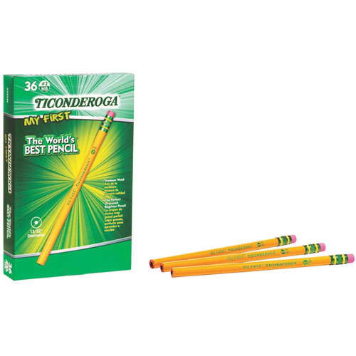 Dixon Ticonderoga My First Wood Pencil - #2 Lead - Yellow Wood Barrel - 36 / Pack