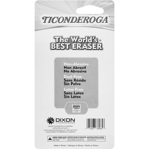Dixon Ticonderoga Neon Mini Erasers - Neon Pink, Neon Green, Neon Orange, Neon Yellow, Neon Blue - Vinyl - 5 / Pack - Latex-free, Soft, Smudge-free, Residue-free, Non-abrasive, Non-tearing, Non-toxic