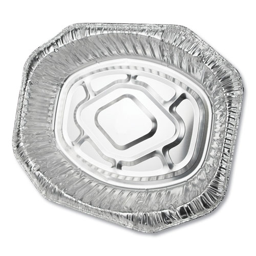 Durable Packaging Aluminum Roaster Pans, Extra-Large Oval, 50/Carton