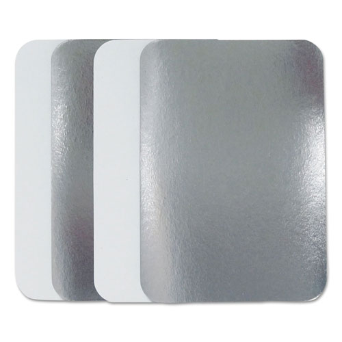 Durable Packaging Flat Board Lids for 1.5 lb Oblong Pans, 500 /Carton
