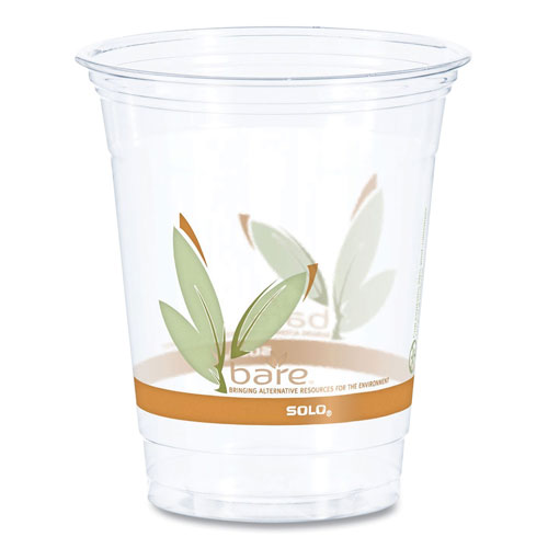 Solo Bare Eco-Forward RPET Cold Cups, 12-14 oz, Clear, 50/Pack, 1000/Carton