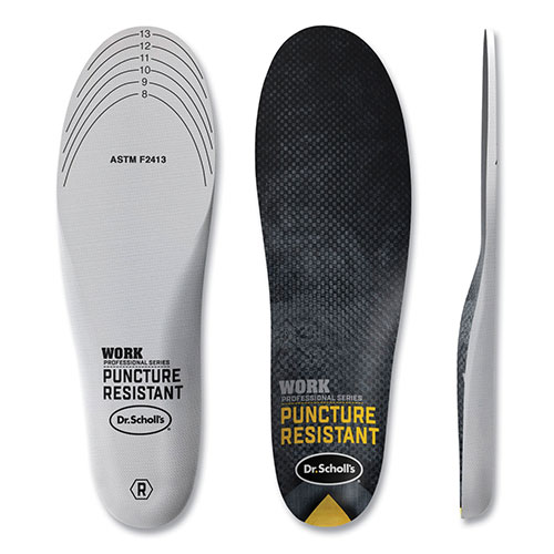 Dr. Scholl's® Professional Series Work Puncture Resistant Insoles for Men, Men's Size 8 to 14, Black
