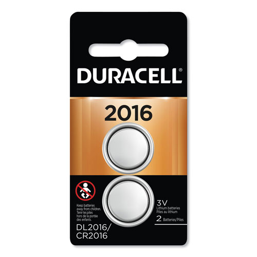 Duracell Lithium Coin Battery, 2016, 2/Pack
