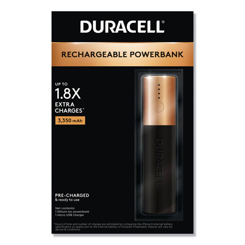 Duracell Rechargeable 3350 mAh Powerbank, 1 Day Portable Charger