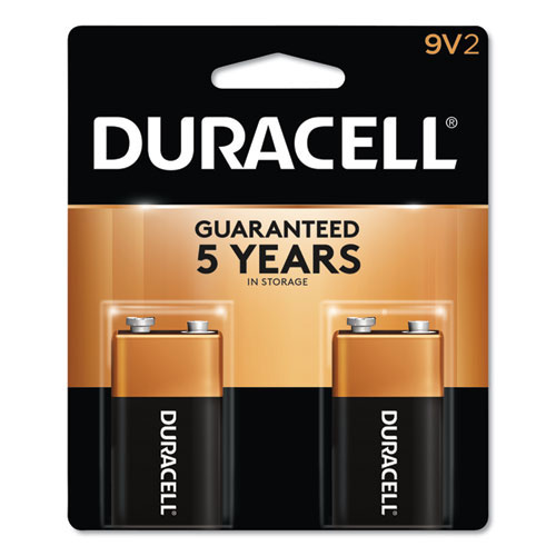 Duracell CopperTop Alkaline 9V Batteries, 2/Pack