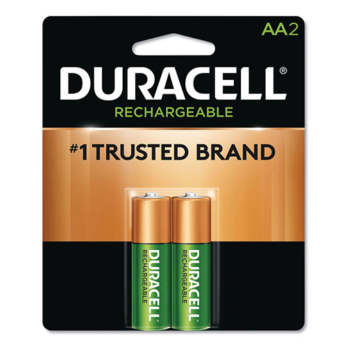 Duracell Rechargeable StayCharged NiMH Batteries, AA, 2/Pack