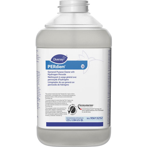 Diversey Hydrogen Peroxide Cleaner - Concentrate Liquid - 84.5 fl oz (2.6 quart) - Bottle - 2 / Carton - Clear