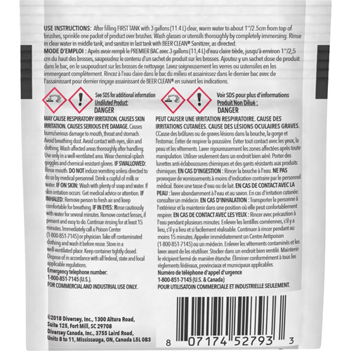 Diversey Glass Cleaner - Concentrate Powder - 100 / Carton - White