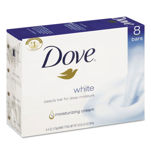 Dove White Beauty Bar, Light Scent, 4.25 oz, 72/Carton