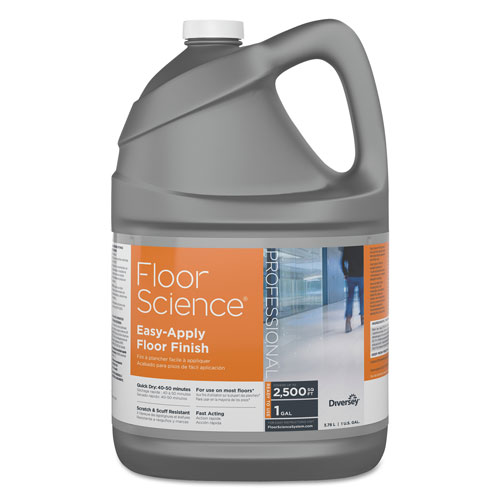 Diversey Floor Science Easy Apply Floor Finish, Ammonia Scent, 1 gal Container, 4/Carton