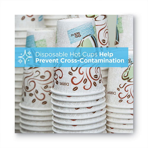 Dixie PerfecTouch Paper Hot Cups, 20 oz, Coffee Haze Design, 25/Pack