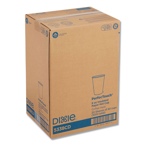Dixie Hot Cups, Paper, 8oz, Coffee Dreams Design, 1000/Carton