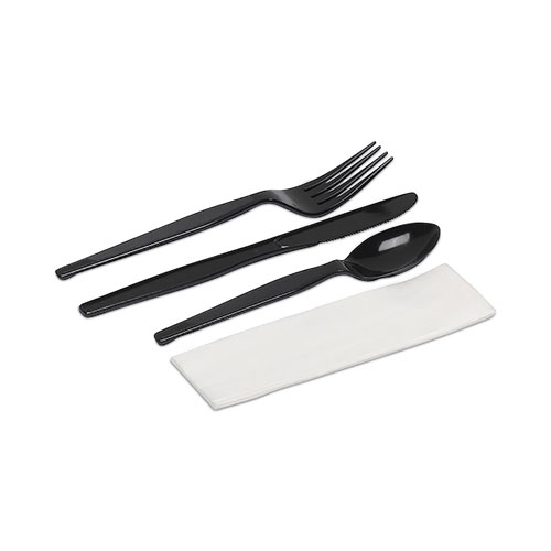 Dixie Individually Wrapped Heavyweight Cutlery Set, Fork/Knife/Spoon/Napkin, 250/Carton