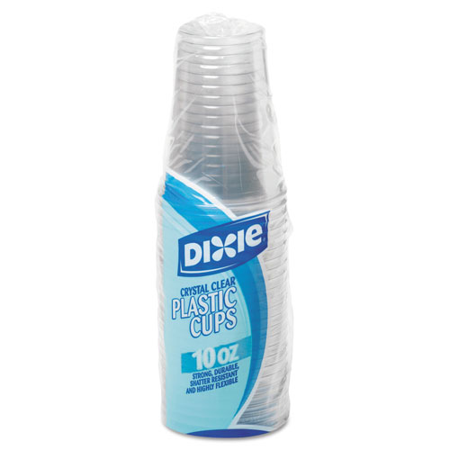 Dixie Clear Plastic PETE Cups, Cold, 10oz, WiseSize, 25/Pack, 20 Packs/Carton