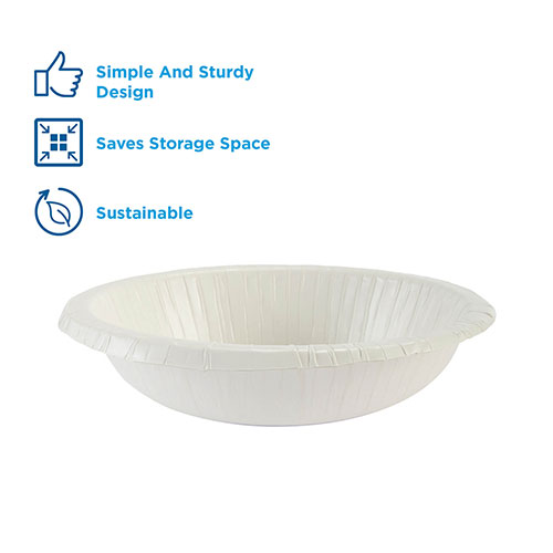 Dixie Basic® 12oz. Light-Weight Disposable Paper Bowls, White, 125 Bowls/Pack, 8 Packs/Case