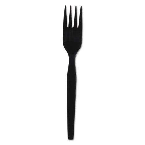 Dixie SmartStock Plastic Cutlery Refill, Forks, 6", Series-O Heavyweight, Black, 40/Pack, 24 Packs/Carton