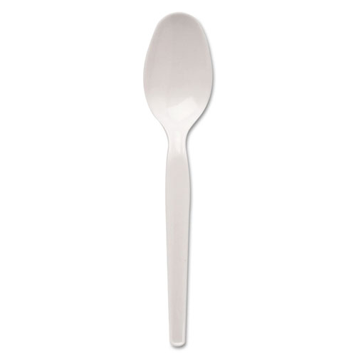 Dixie Plastic Cutlery, Heavy Mediumweight Teaspoons, White, 1,000/Carton