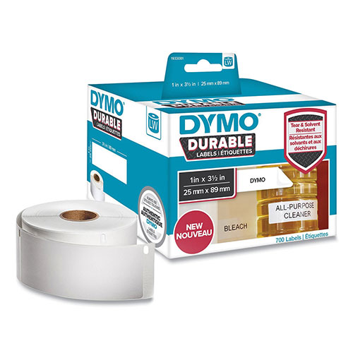 Dymo LW Durable Multi-Purpose Labels, 1" x 3.5", White, 700/Roll