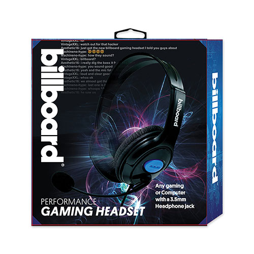 Billboard® Gaming Headsets, Binaural, Over the Head, Black