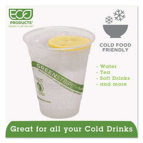 Eco-Products GreenStripe Renewable & Compostable Cold Cups - 12oz., 50/PK, 20 PK/CT