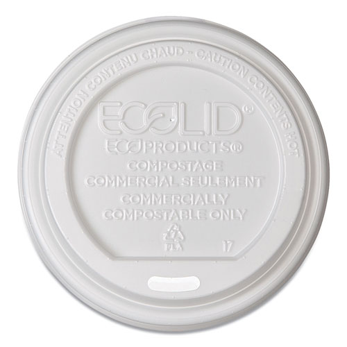 Eco-Products EcoLid Renewable/Compostable Hot Cup Lids, PLA Fits 8 oz Hot Cups, 50/Packs, 16 Packs/Carton