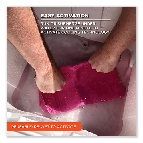 Ergodyne Chill-Its 6602 Evaporative PVA Cooling Towel, 29.5 x 13, One Size Fits Most, PVA, Pink
